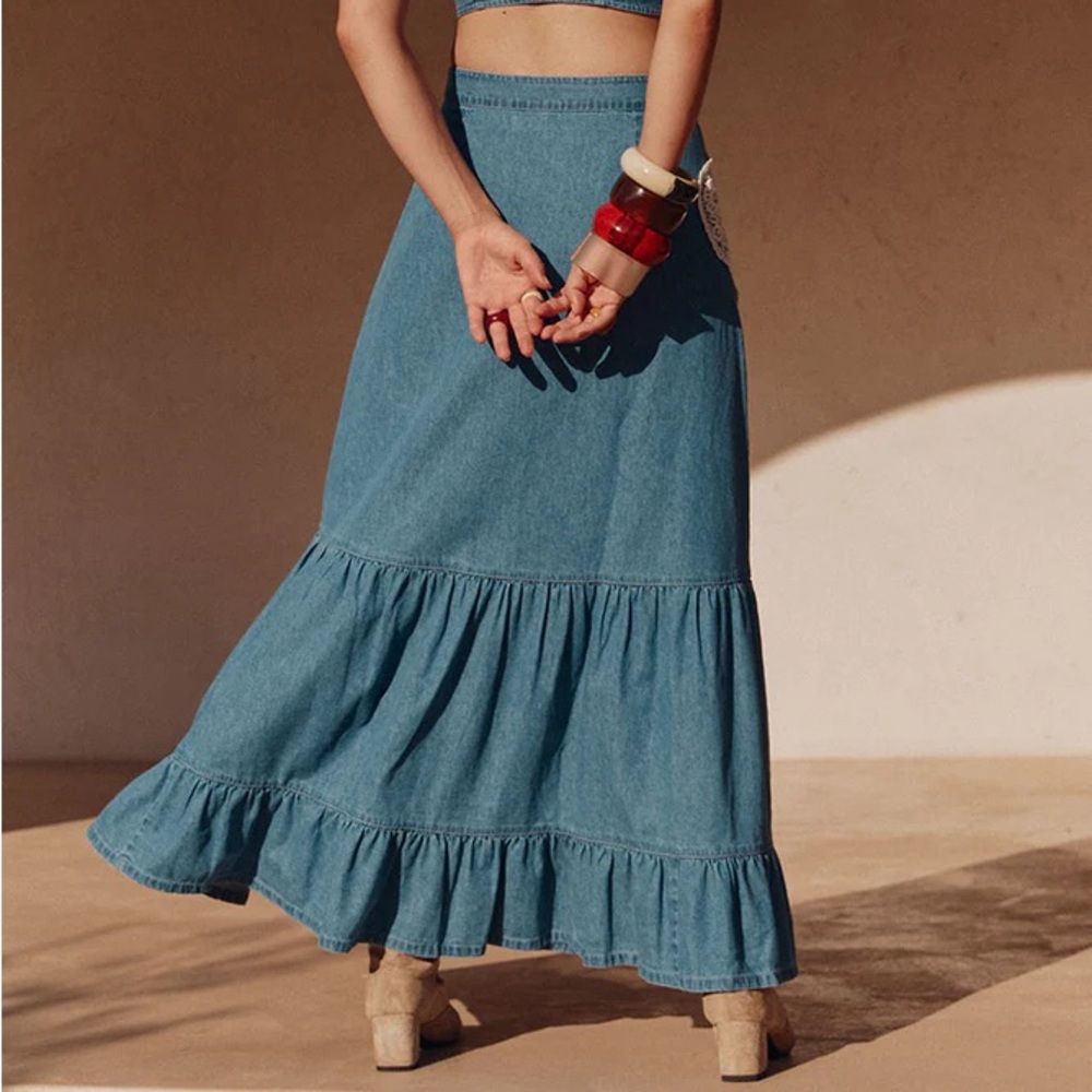NWTS SPELL BOMBSHELL PATCHWORK SKIRT (L) - Picture 7 of 15